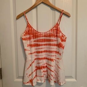 Guess Tie Dye Tank Top Orange/White Small